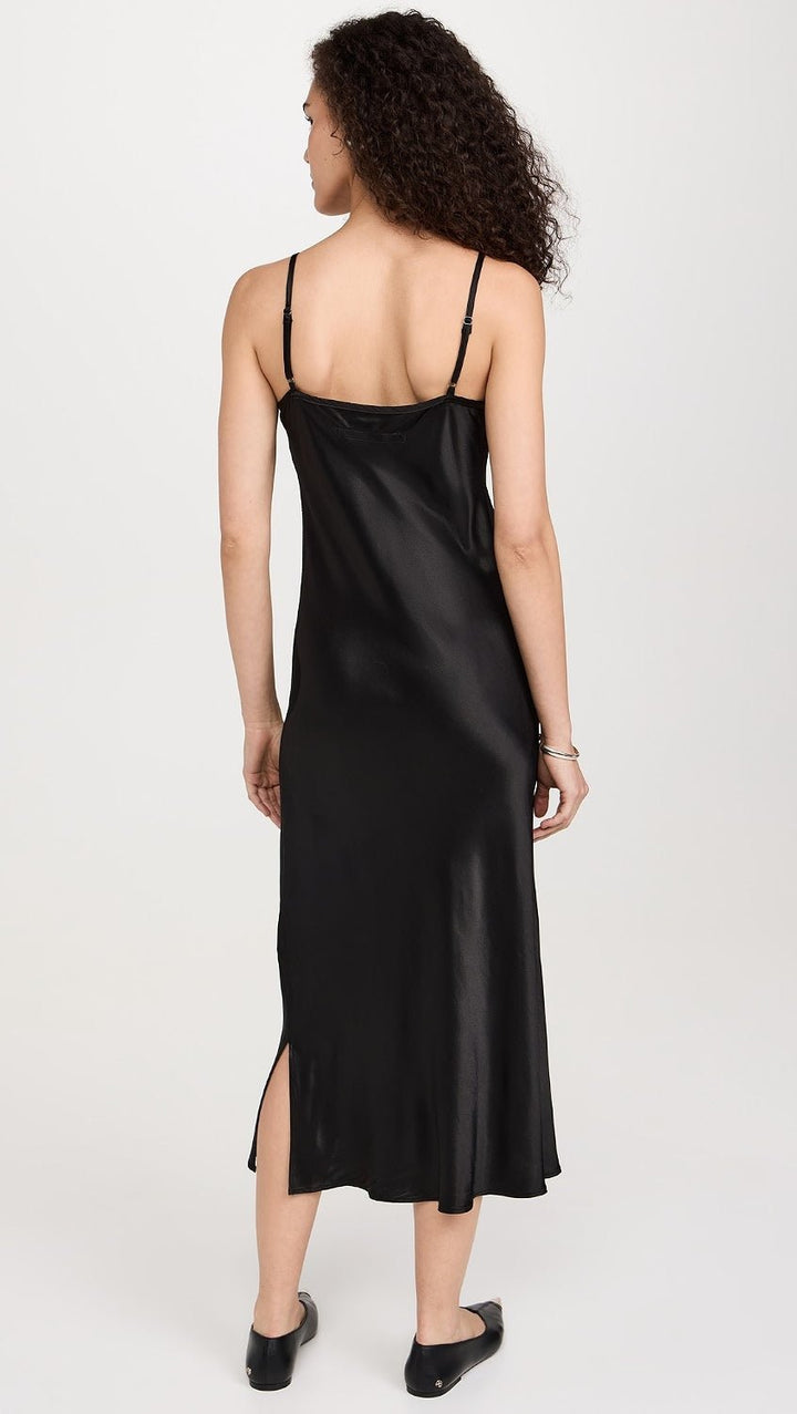 Bias Cut Slip Dress in Black - obligato