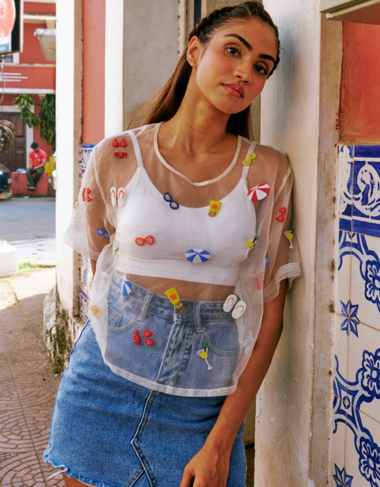 Organza Top in Umbrella