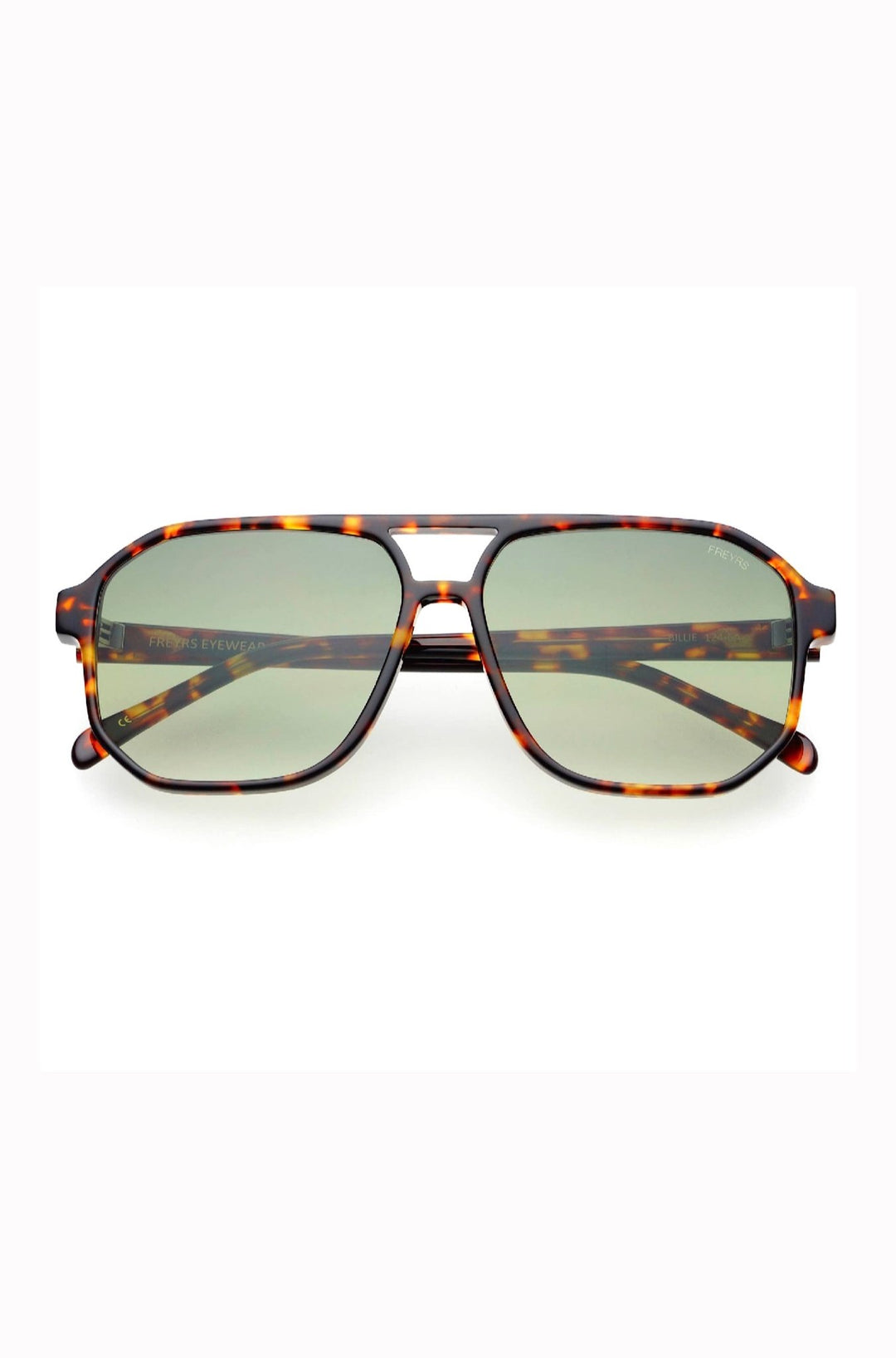 Billie Aviator Sunglasses: Tortoise / Green - obligato
