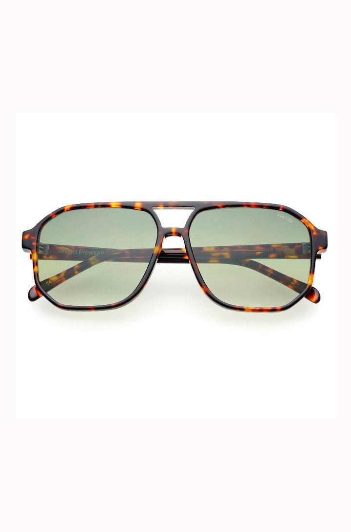 Billie Aviator Sunglasses: Tortoise / Green - obligato