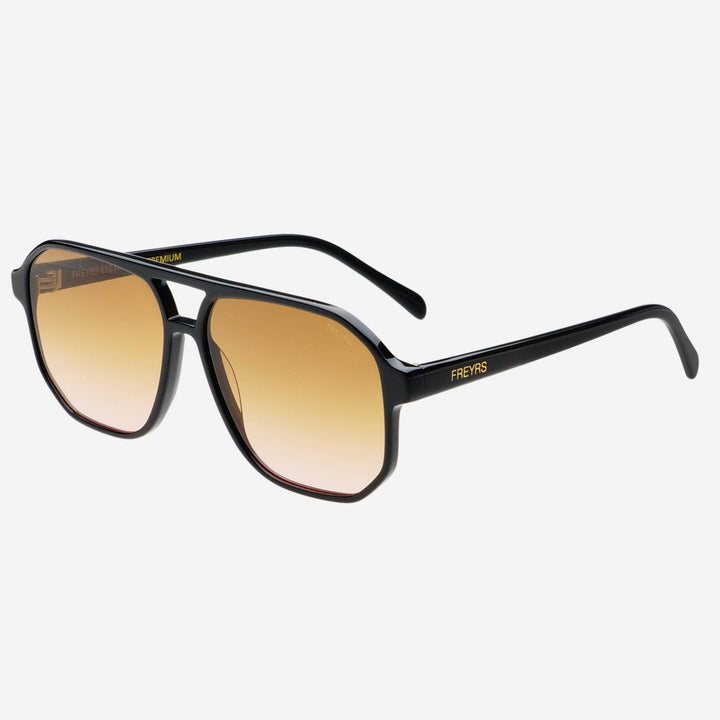 Billie ( NEW ) Unisex Aviator Sunglasses: Black / Brown - obligato