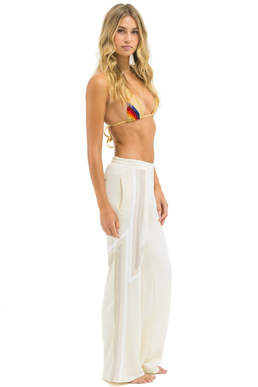 Blaze 4 Wide Leg Sweatpants in Vintage White - obligato