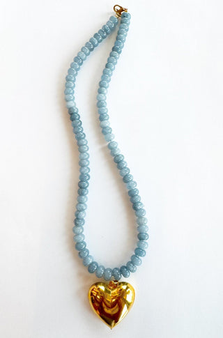 Blue Chalcedony Beaded Necklace - obligato