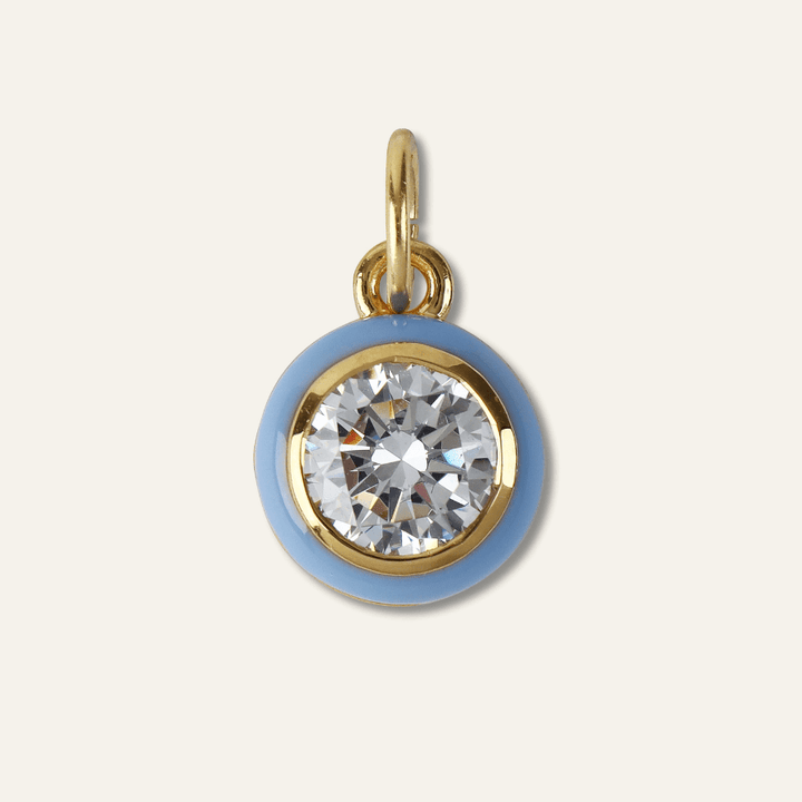 Blue Enamel Bezel Charm - obligato