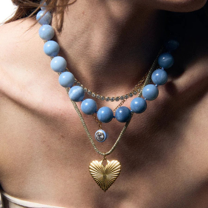 Blue Enamel Bezel Charm - obligato