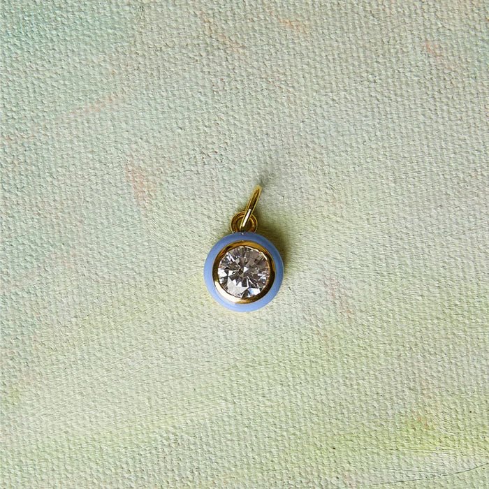 Blue Enamel Bezel Charm - obligato
