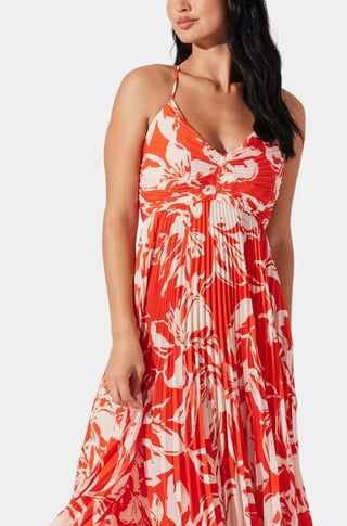 Blythe Dress in Hot Orange Floral - obligato