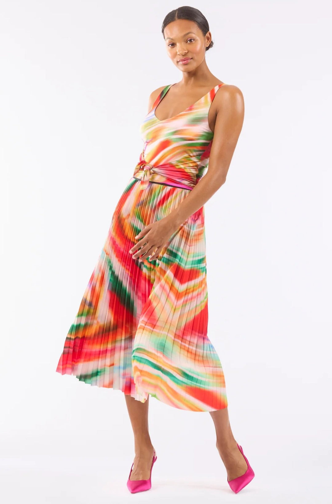 Bold Swirl Pleated Skirt - obligato