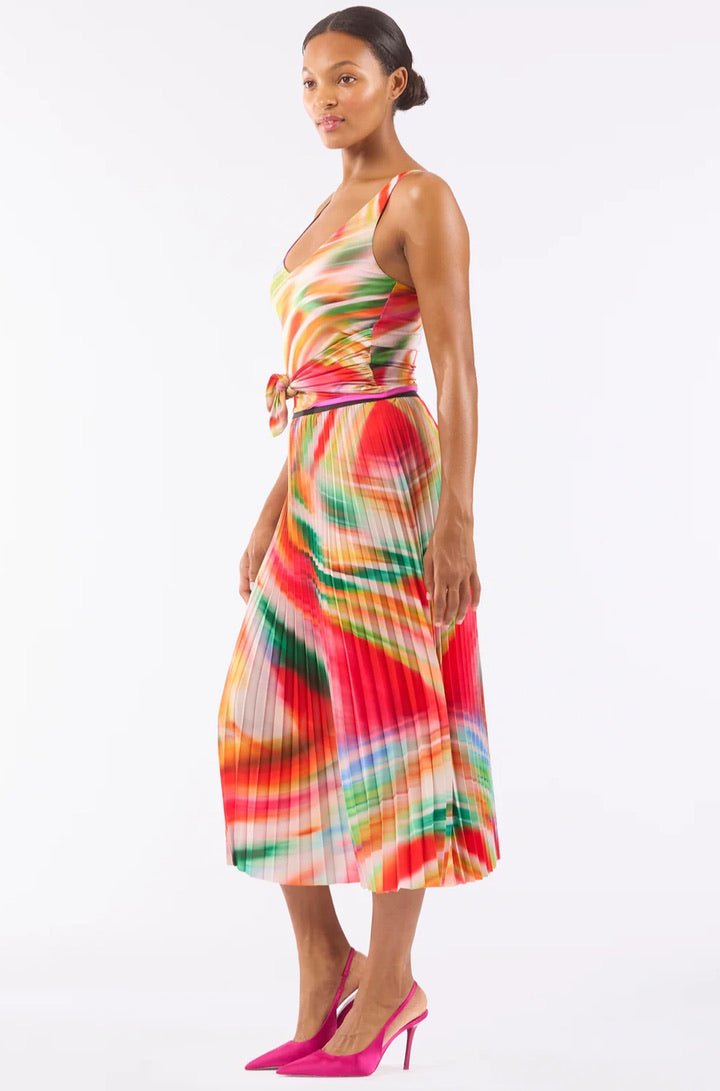 Bold Swirl Pleated Skirt - obligato