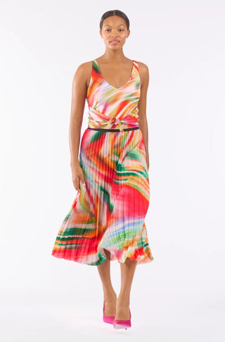 Bold Swirl Pleated Skirt - obligato