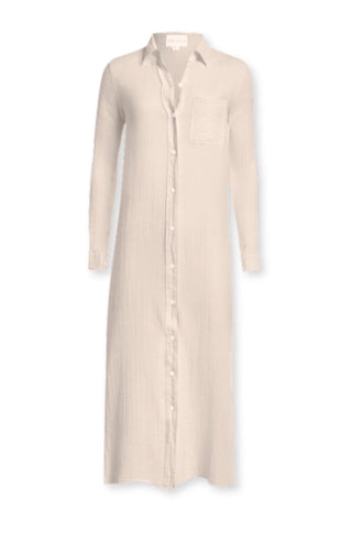 Boyfriend Maxi Dress Gauze - Birch - obligato