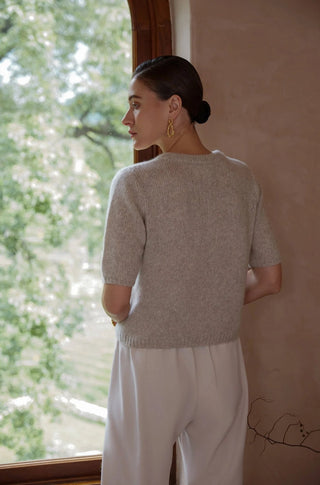 Brenda Short Sleeve Sweater in Earth - obligato