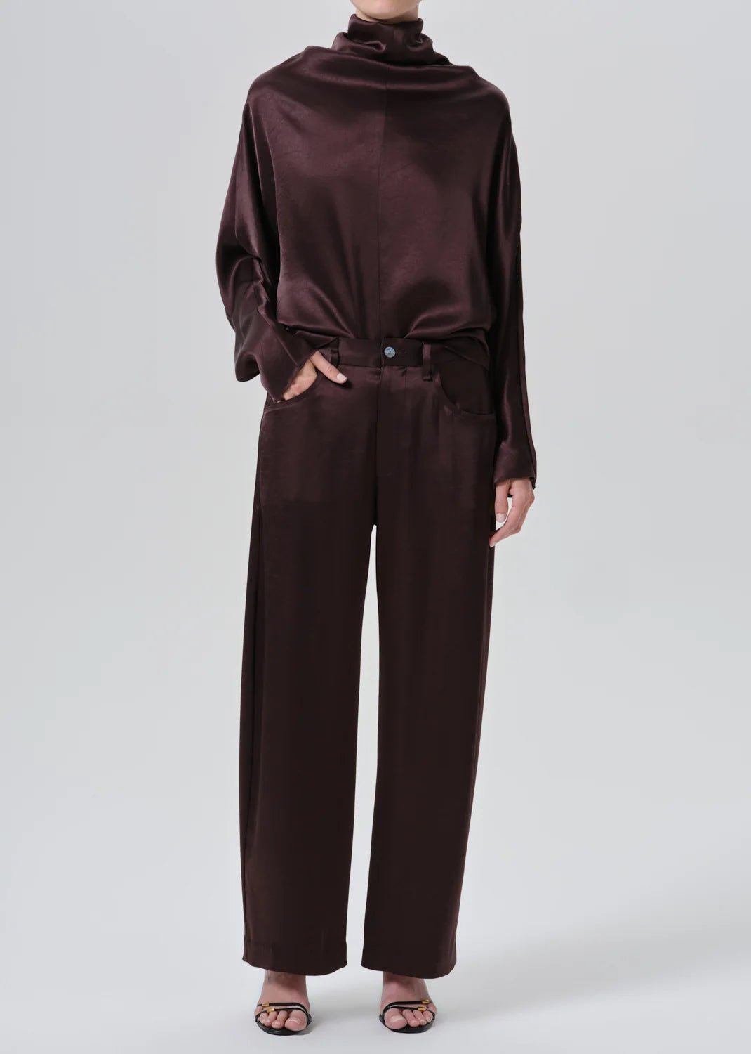 Brynn Japanese Hammered Satin Trouser - obligato