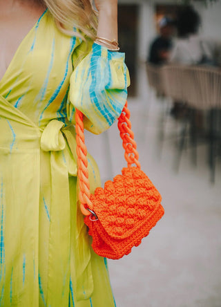 Bubbles Knit Extra Small Orange Bag/Orange Strap - obligato