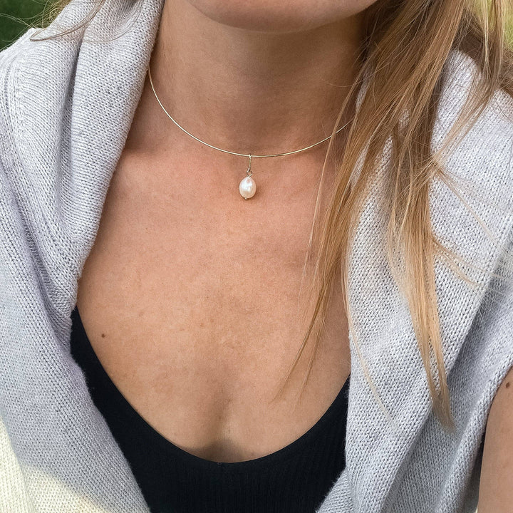 Colette Pearl Choker Necklace: 14k Gold Plated