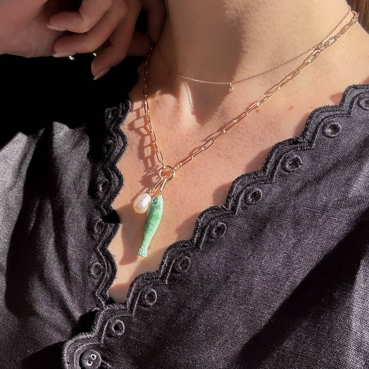 Finn Charm Necklace | 18 inch: 14k Gold Plated