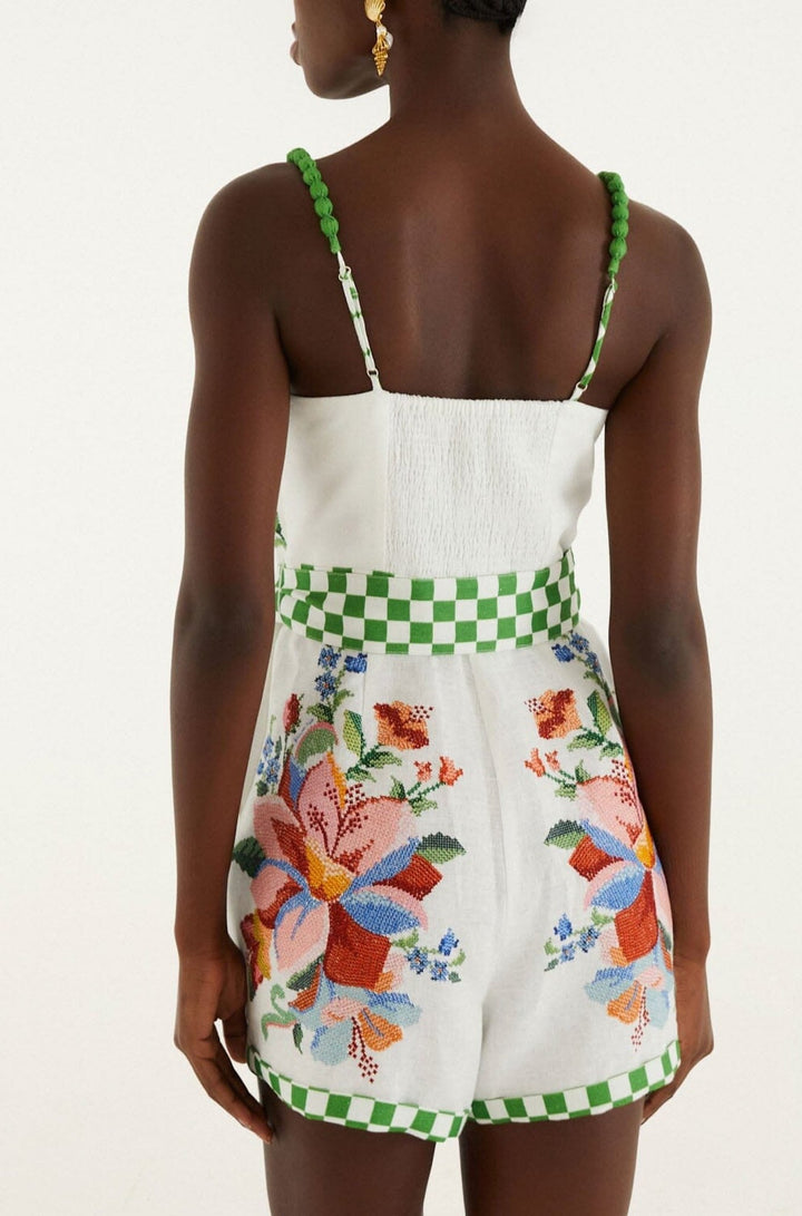 CALM BREEZE OFF - WHITE ROMPER - obligato