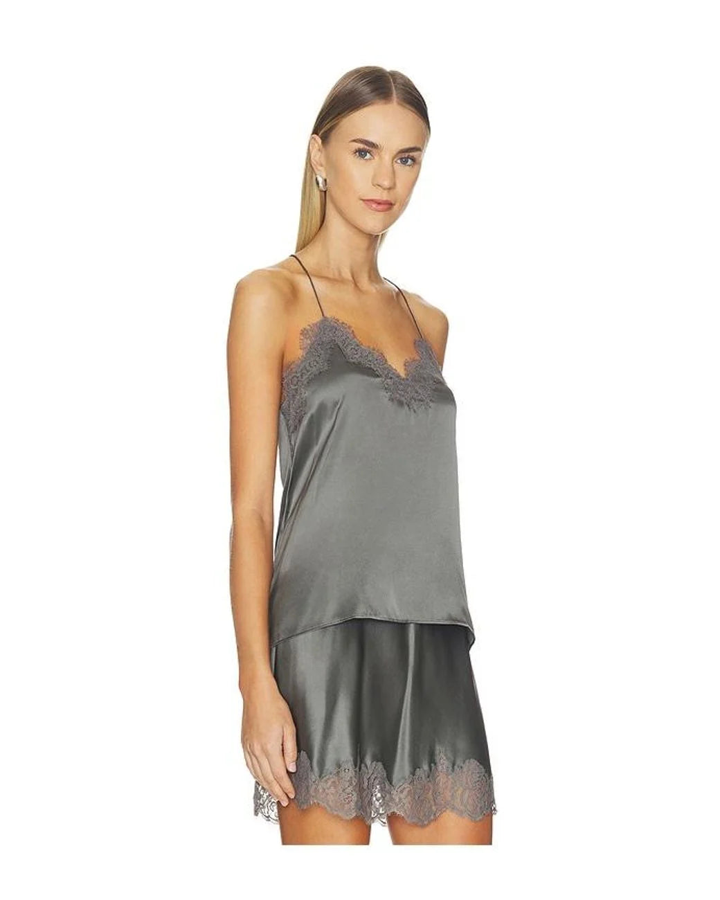 Racer Charmeuse Camisole Gunmetal