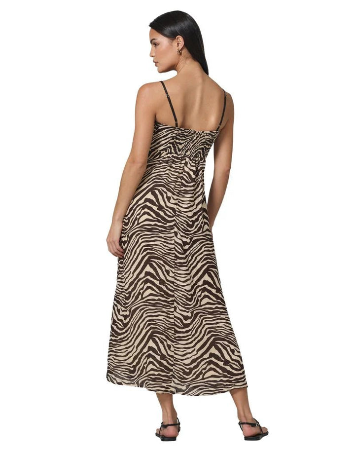 Candice Linen Maxi Dress in Zebra - obligato