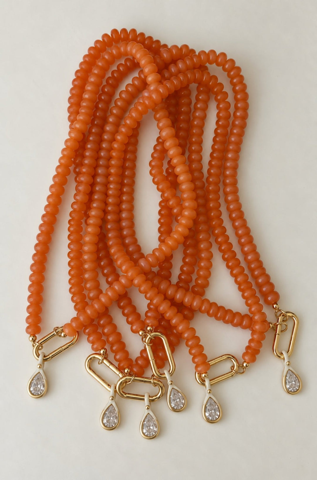 Carrie Pear Necklace in Orange - obligato
