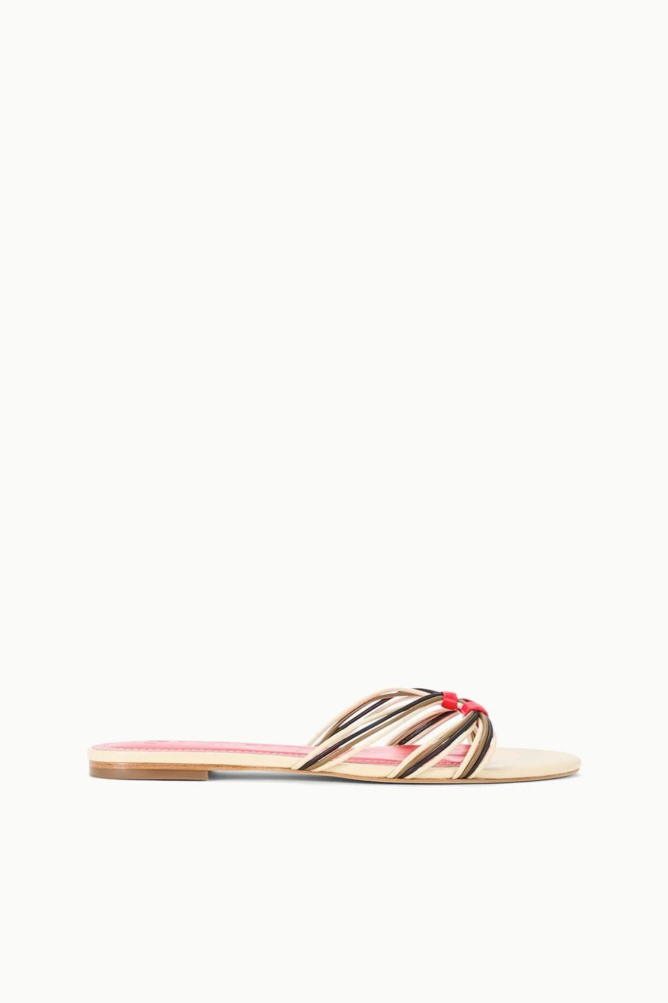 Carrie Sandal in Cream/Red Rose - obligato