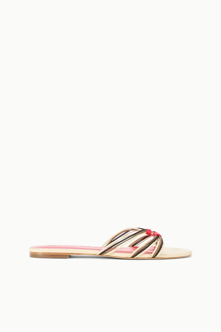 Carrie Sandal in Cream/Red Rose - obligato