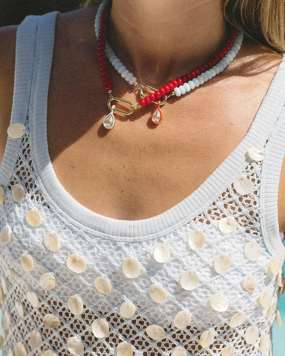 Carries Fav Toggle Necklace in Cherry Red - obligato