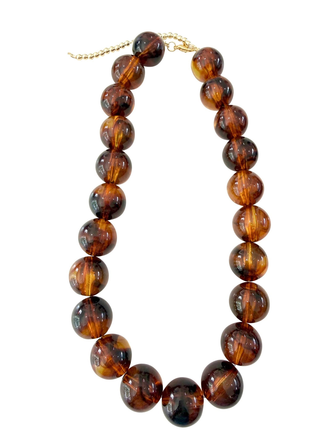 Carter Chunky Beaded Necklace - Dark Tortoise - obligato