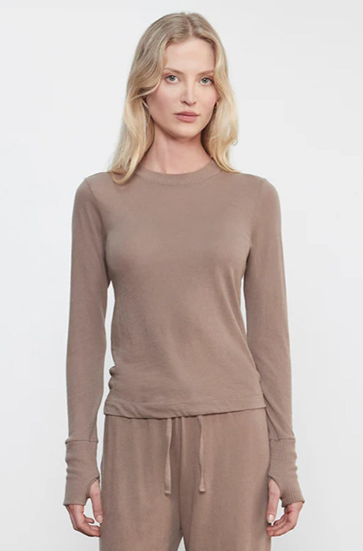 Cashmere Easy Cuff Crew - obligato