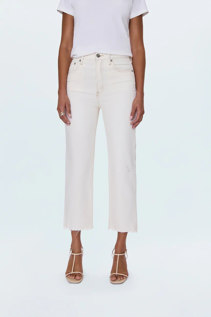 Cassie Crop High Rise Straight Crop Jean - Ecru Vintage - obligato