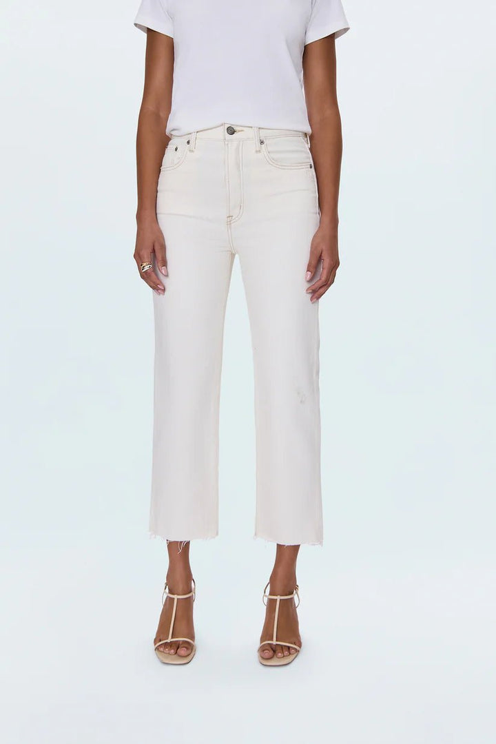 Cassie Crop High Rise Straight Crop Jean - Ecru Vintage - obligato