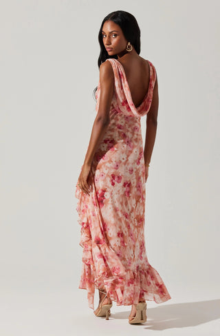 Celia Dress in Mauve Pink Floral - obligato