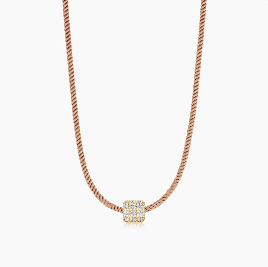 Celine Pavé Silk Cord Necklace - obligato