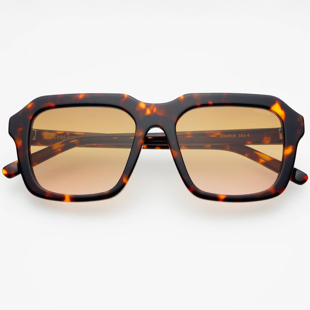 Charlie Acetate Unisex Rectangular Sunglasses : Dark Tortoise - obligato