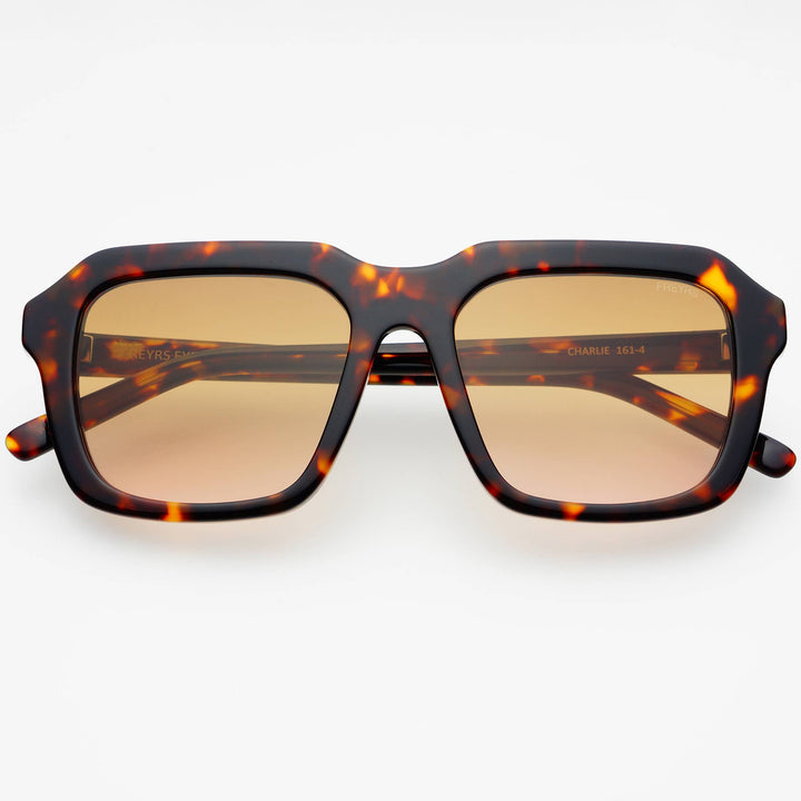 Charlie Acetate Unisex Rectangular Sunglasses : Dark Tortoise - obligato