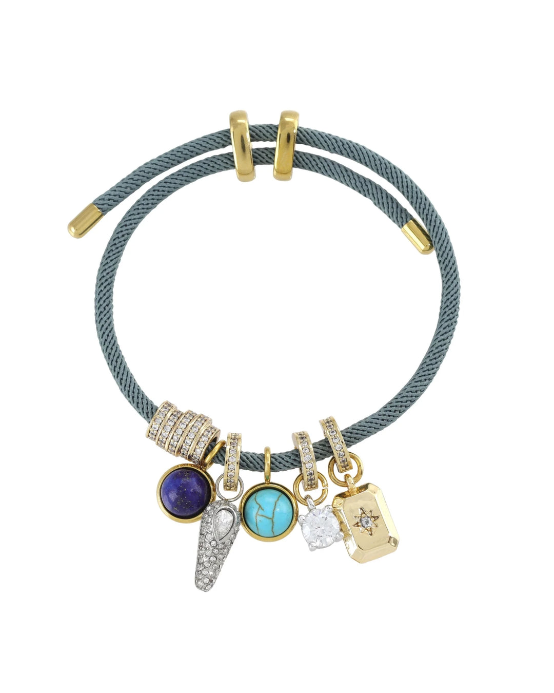 Charmed Cord Bracelet in Blue Denim - obligato