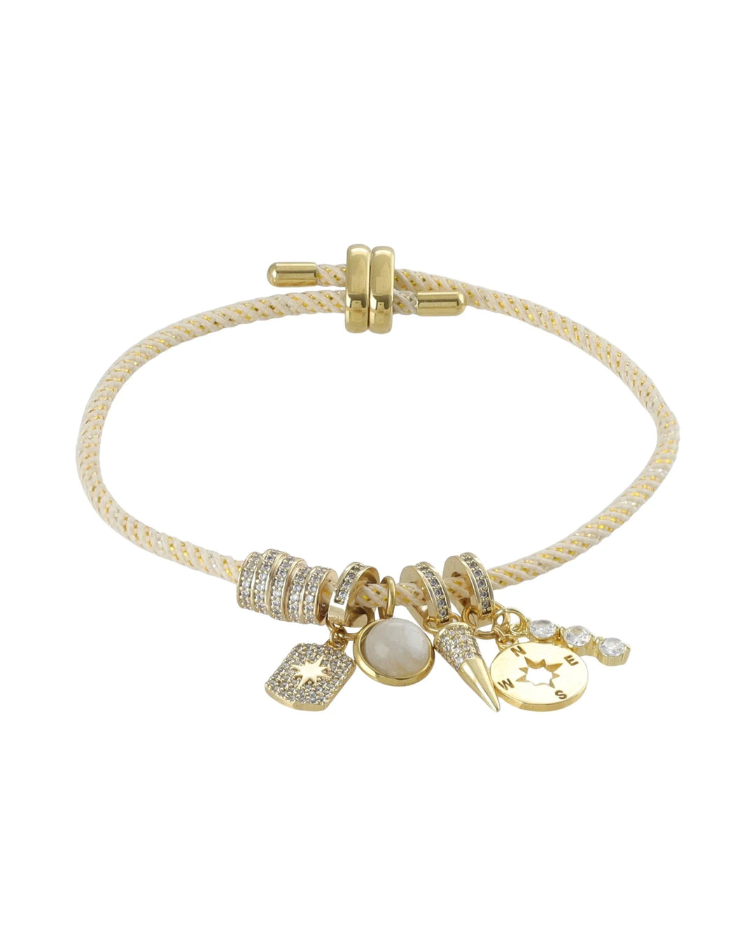 Charmed Cord Bracelet in Cream - obligato