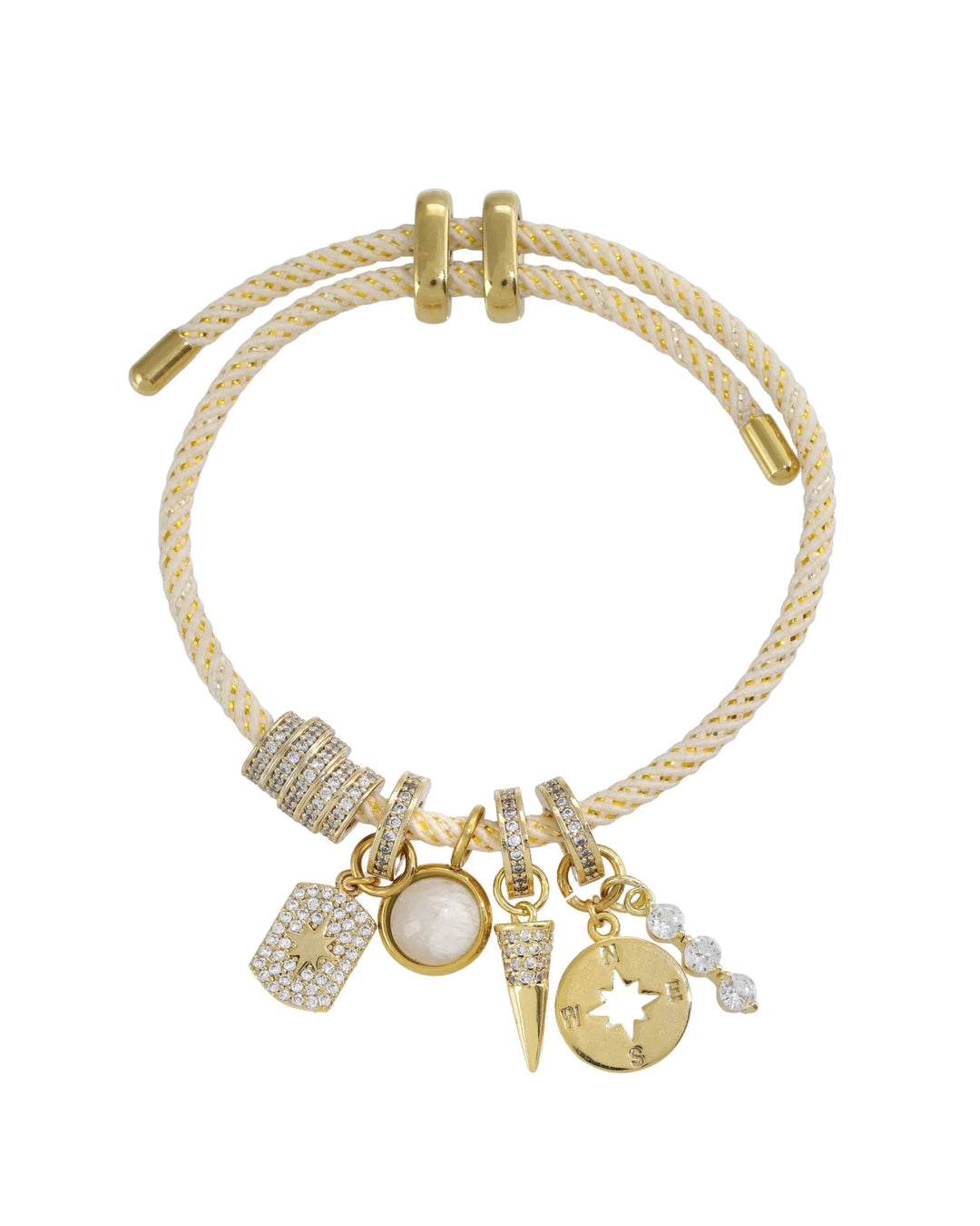 Charmed Cord Bracelet in Cream - obligato