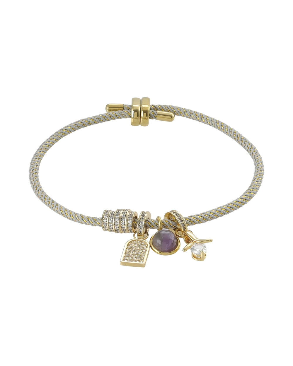 Charmed Cord Bracelet in Gray - obligato