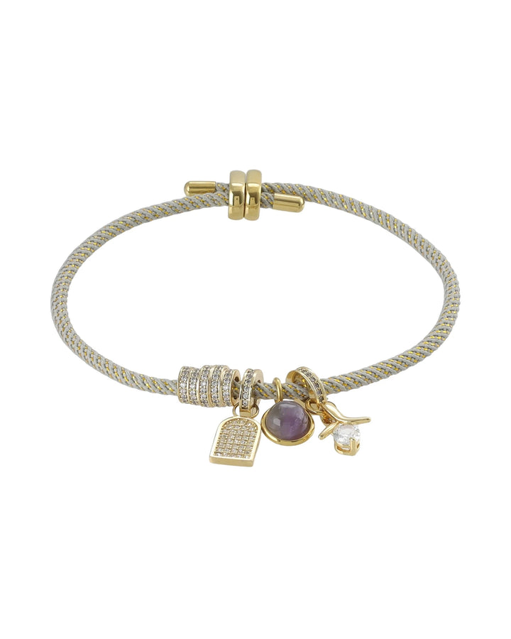 Charmed Cord Bracelet in Gray - obligato