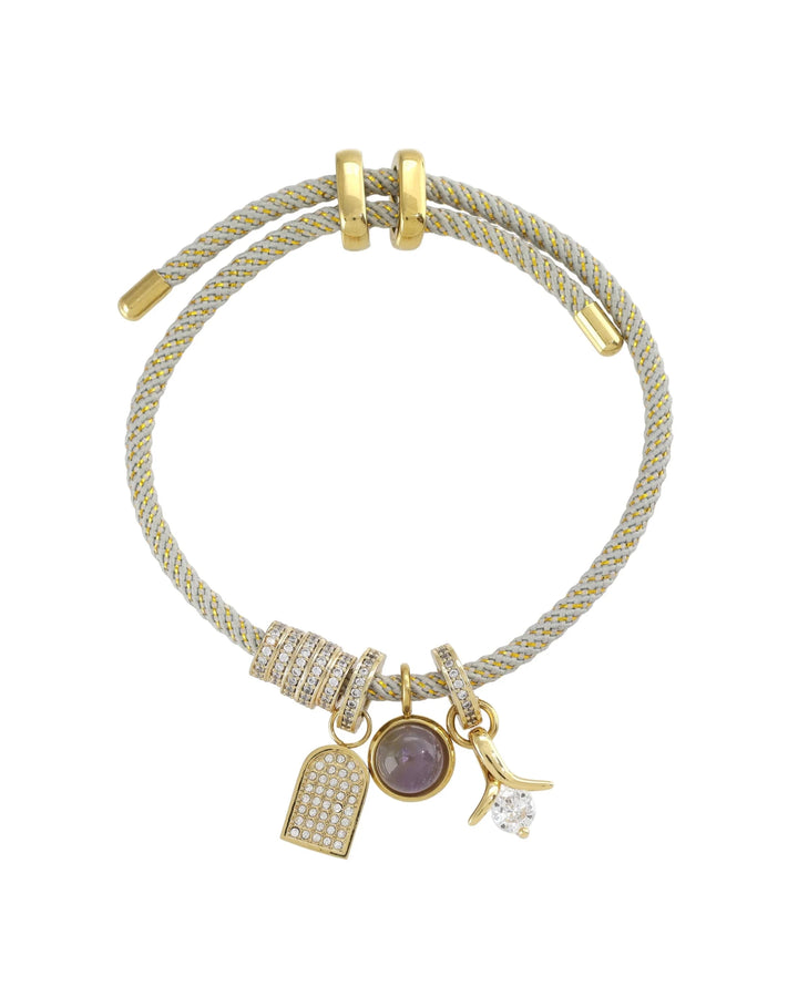 Charmed Cord Bracelet in Gray - obligato