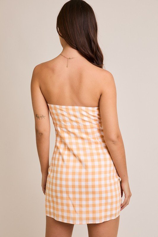 Check Mini Dress in Mango - obligato