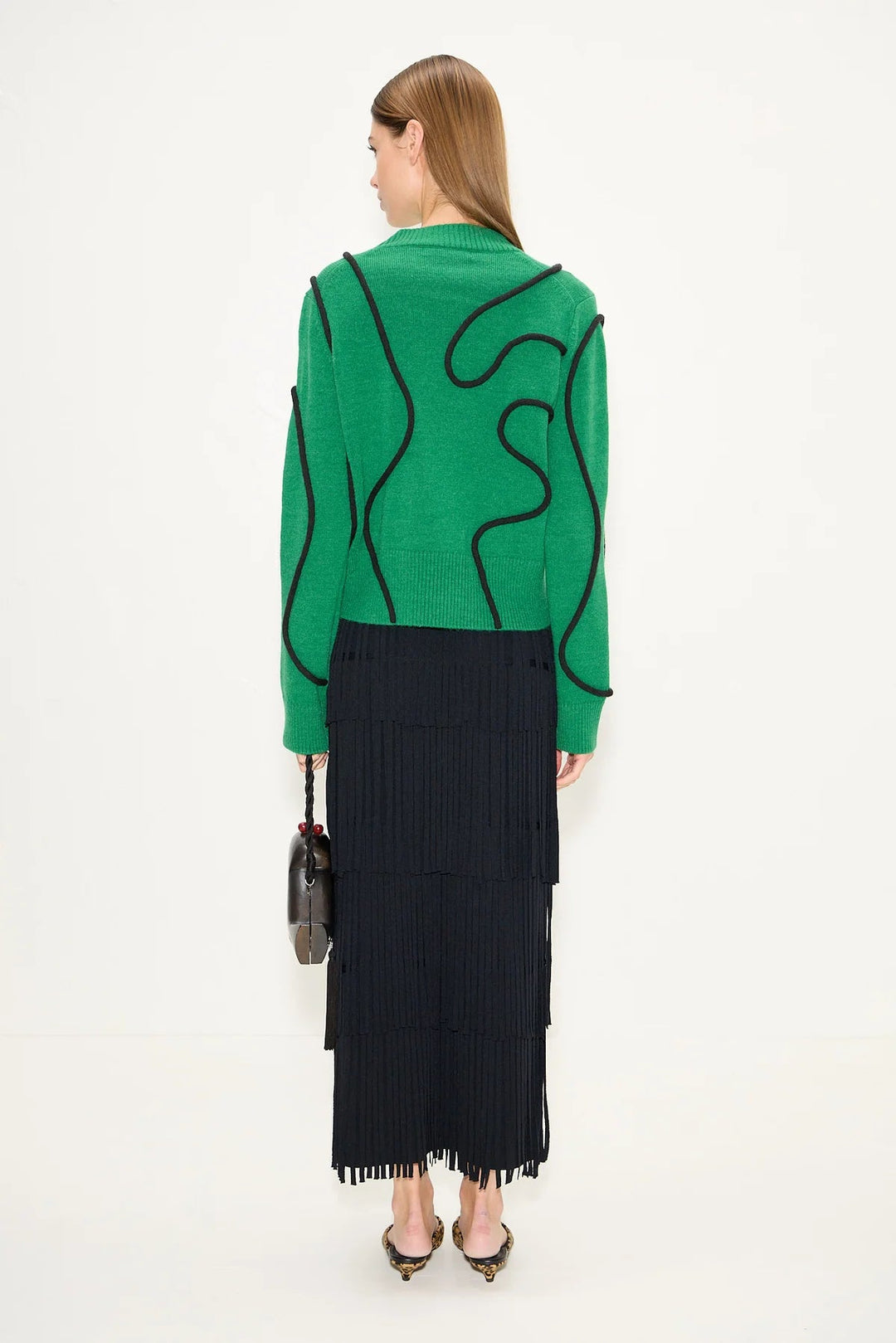 Cher Squiggle Sweater in Green - obligato
