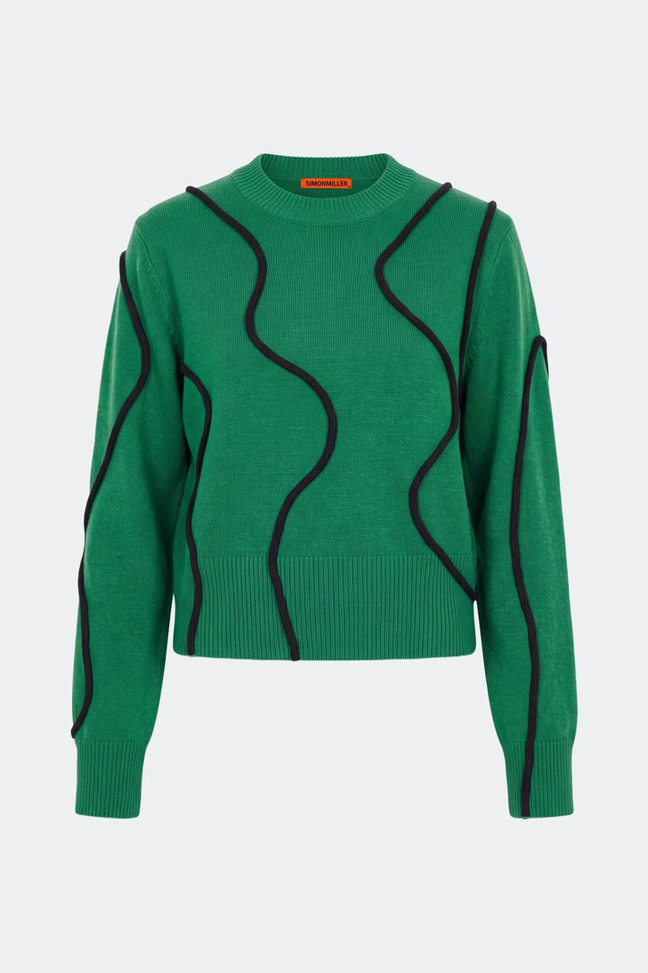 Cher Squiggle Sweater in Green - obligato