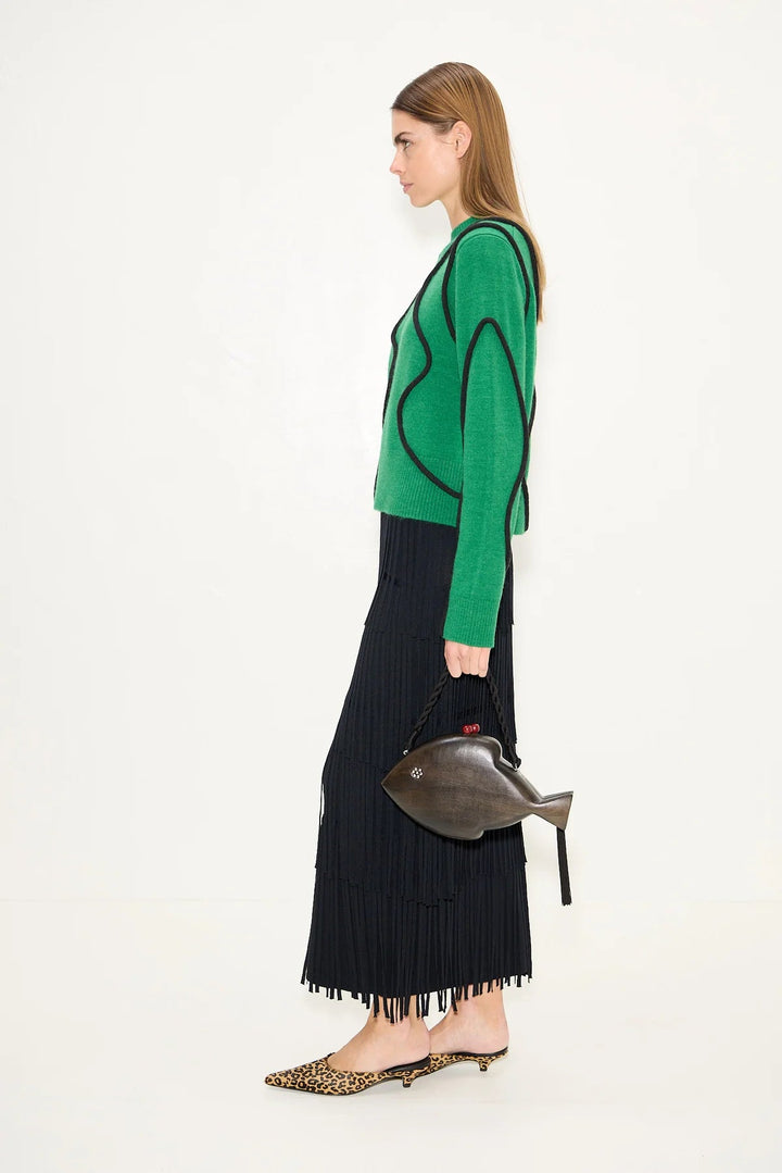Cher Squiggle Sweater in Green - obligato