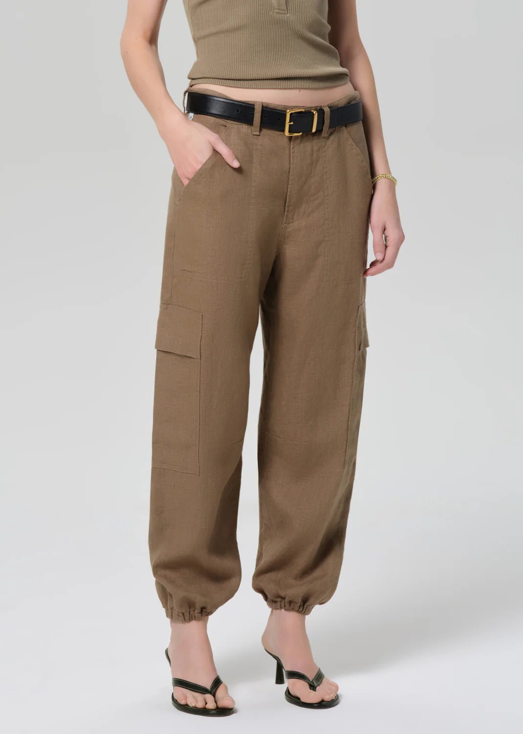 Ciela Balloon Utility Pant in Khaki - obligato