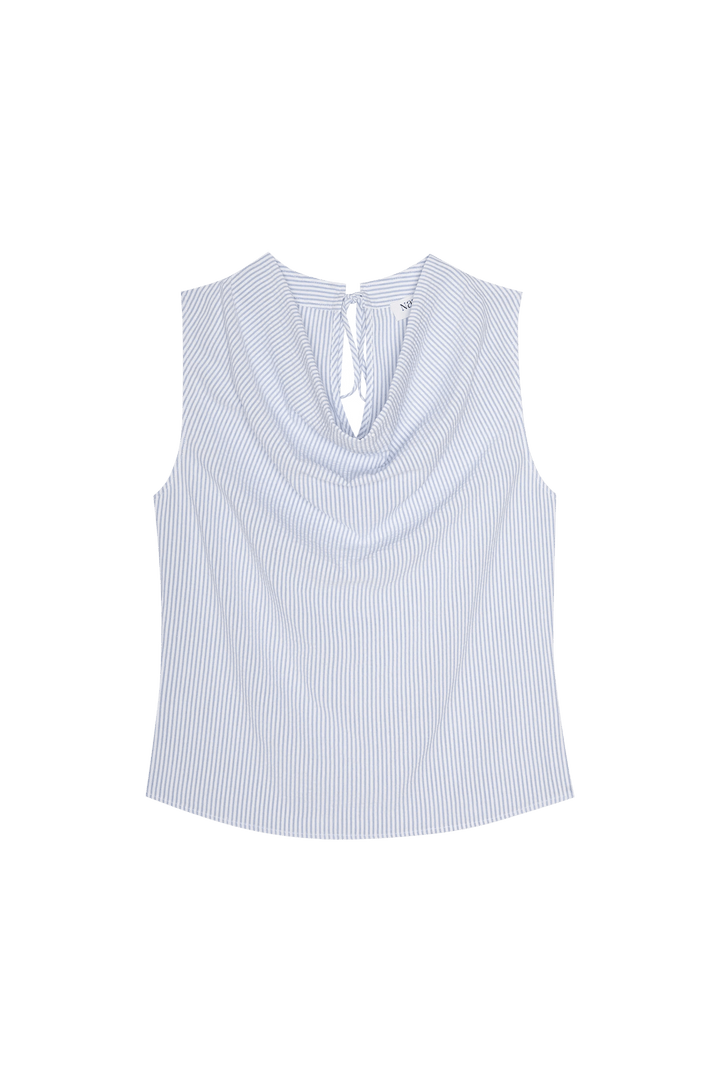 Cille Cowl Neck Tank Mini Stripe - obligato