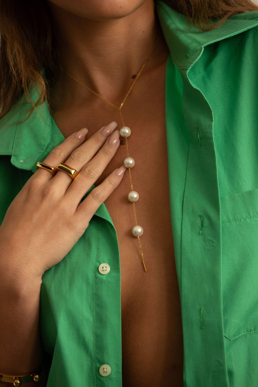 Cindy Pearl Lariat: GOLD - obligato