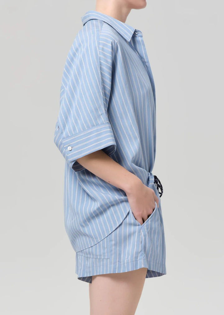 Claire Origami Shirt In Capri Stripe - obligato