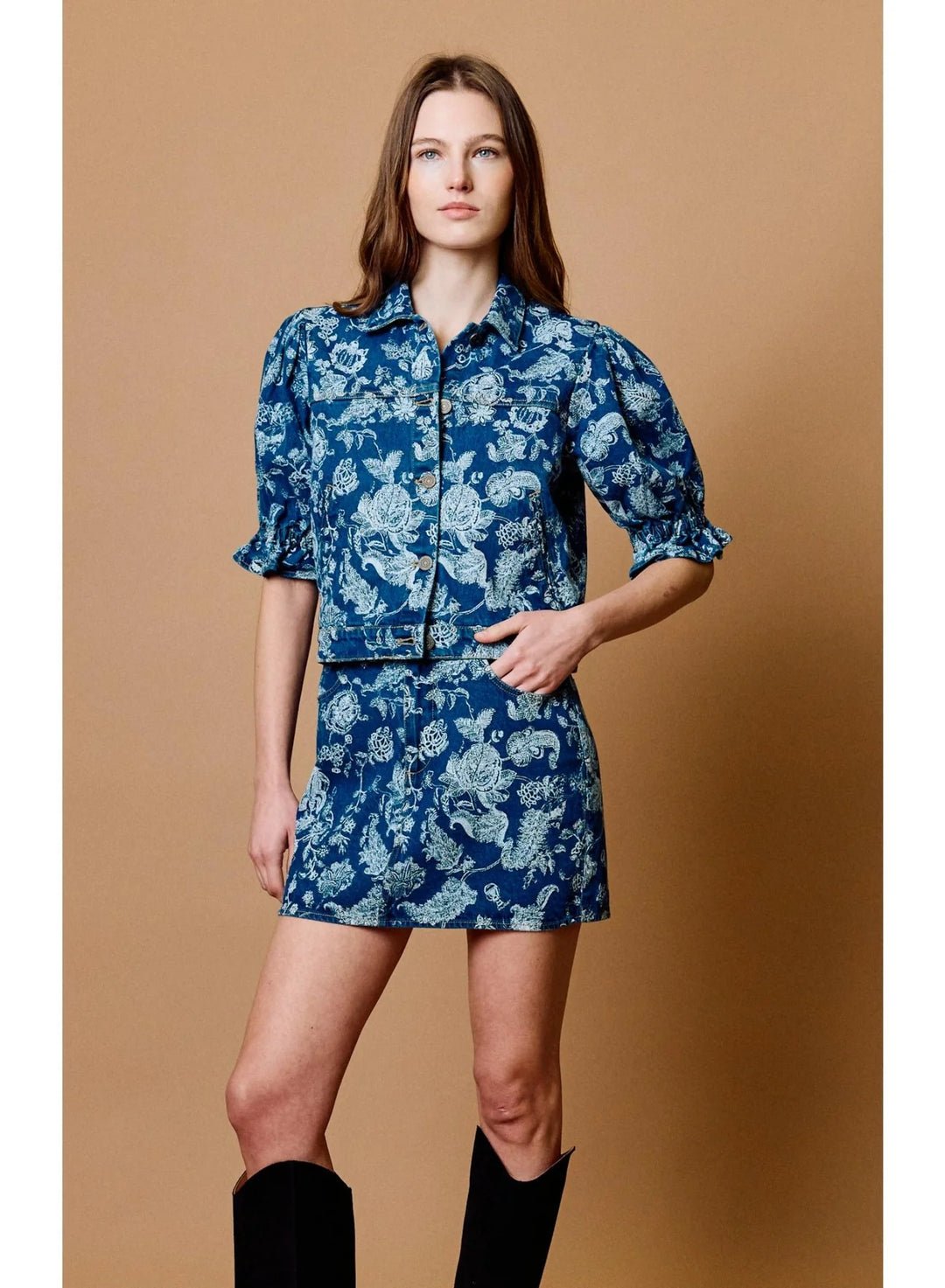 Stevie Mini Skirt in Denim